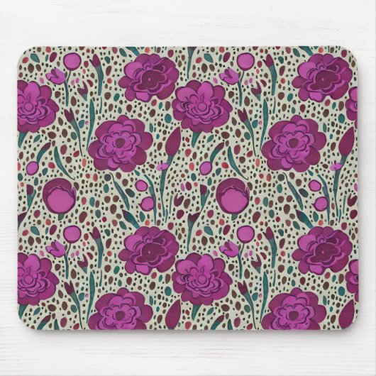 Tapis De Souris Floral pourpre (Devant)
