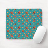 Tapis De Souris Floral rétro, Pois sur Mousepad Turquoise (Avec souris)