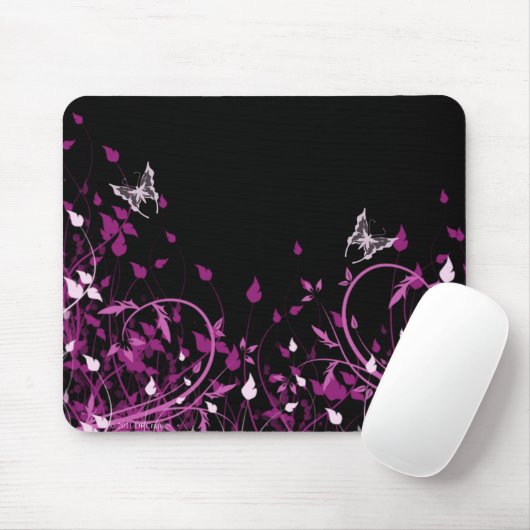 Tapis De Souris Floral rose (Avec souris)
