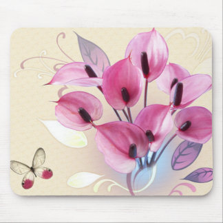 Tapis De Souris floral rose élégant