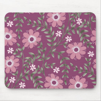 Tapis de souris floral rose et blanc