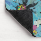 Tapis De Souris Floral rose et bleu graphique (Coin)