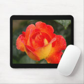 Tapis De Souris Floral Rose orange (Avec souris)