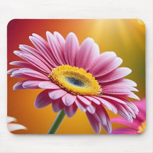 Tapis de souris floral rose pâle (Devant)