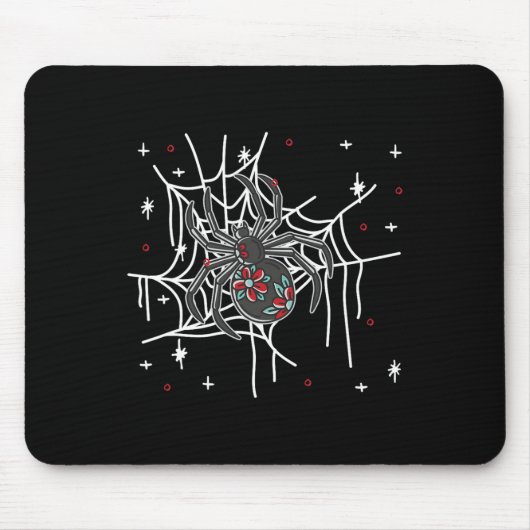 Tapis De Souris Floral Spider Web Lazy Costume d'Halloween mignon (Devant)
