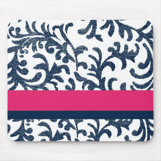 Tapis De Souris Flore bleue et rose (Devant)