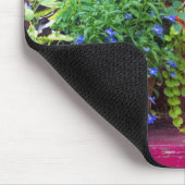 Tapis De Souris Flore de Chien Poméranien Scène de Banc de Jardin (Coin)