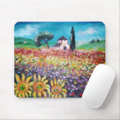 Tapis De Souris FLORE EN TOSCANE/ Champs, Pépites et tournesols (Avec souris)