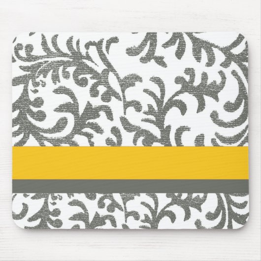 Tapis De Souris Flore jaune et gris (Devant)