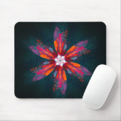Tapis De Souris Flore Mandala Flowers Orange Red Blue Abstract (Avec souris)