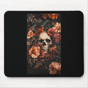 Tapis De Souris Flore subtile Accents crâne Art crâne