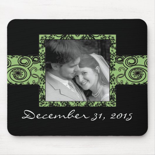 Tapis De Souris Flore verte et noire (Devant)