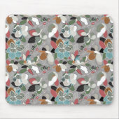 Tapis De Souris Flores d'hiver gris noir (Devant)