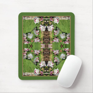 Tapis De Souris Flores rose et blanche printanière Abstraites