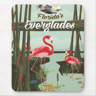 Tapis De Souris Floride Everglades dessin animé poster de voyage