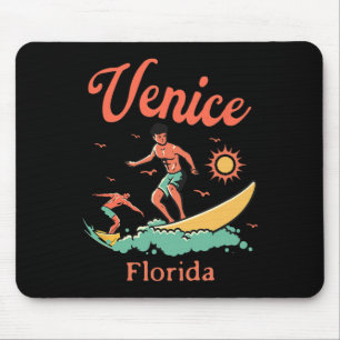 Tapis De Souris Floride Venice Fl Surfeur Surf Plage Pêche Quai