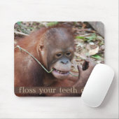 Tapis De Souris Flossing de soin de dent d'orang-outan (Avec souris)