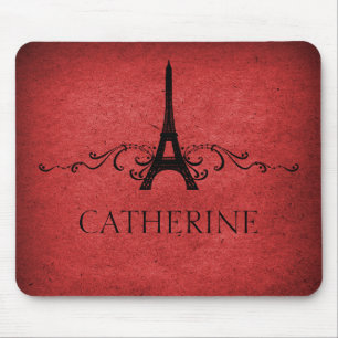 Tapis De Souris Flourish vintage Mousepad de Français, rouge