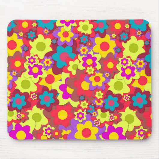 Tapis De Souris Flower Power 60s hippy (Devant)