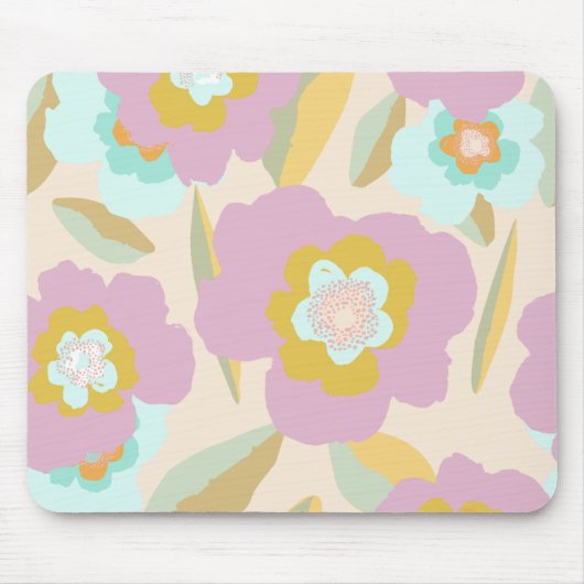 Tapis De Souris Flowers abstrait | Pastel Lilac Floral Pattern (Devant)