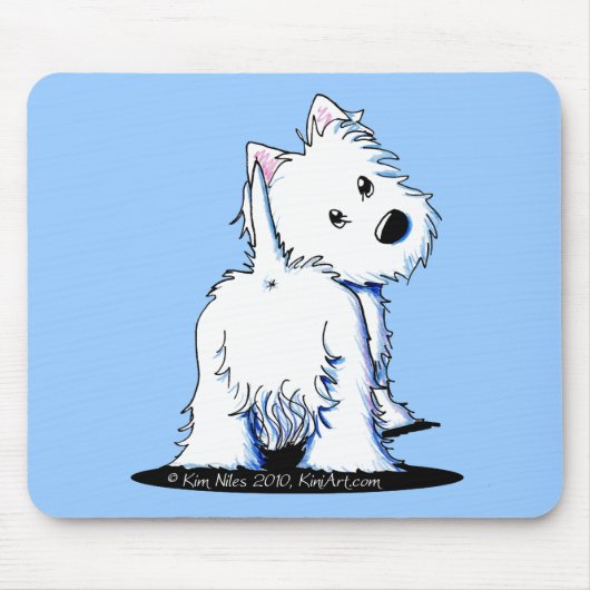 Tapis De Souris Fluffy Butt Westie (Devant)