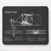 Tapis De Souris Flyer Wright - Plan de dessin du plan d'avion (Devant)