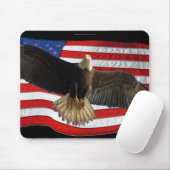 Tapis De Souris Flying Bald Eagle USA Patriotic Gift (Avec souris)