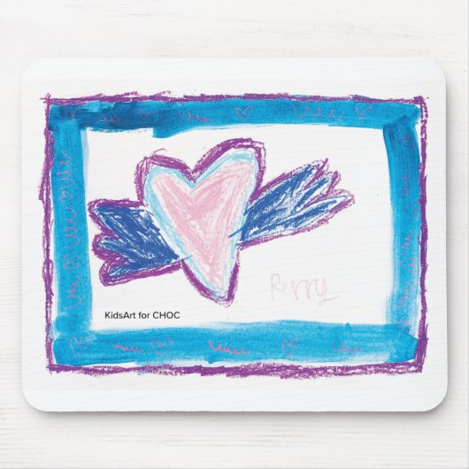 Tapis De Souris Flying Heart - Kids Art for CHOC (Devant)