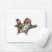 Tapis De Souris Flying Squirrel Christmas Lights Tee Merry Squirre (Avec souris)