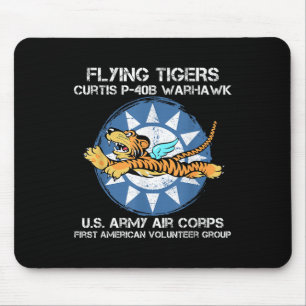 Tapis De Souris Flying Tigers Curtis P-40b Warhawk World War 2 Air