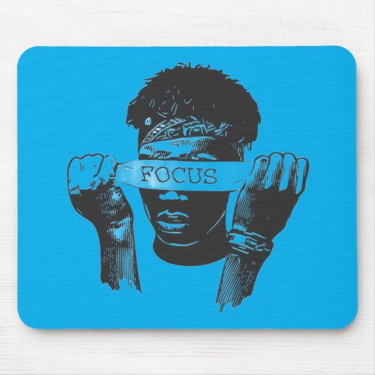 Tapis De Souris Focus Blindfold Motivational Street Art Illustrati (Devant)