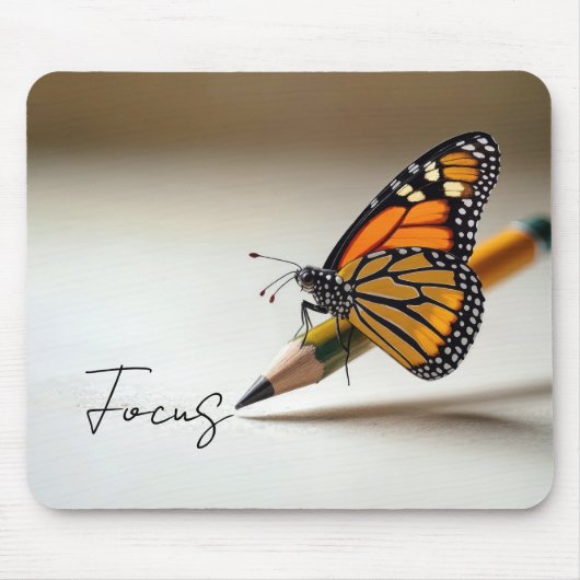 Tapis De Souris Focus Text With Monarch Butterfly (Devant)