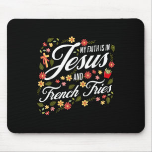 Tapis De Souris Foi florale en Jésus et frites religieuses C