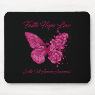 Tapis De Souris Foi papillon Espère Aimer Anémie faucille Aware