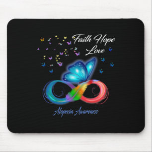 Tapis De Souris Foi papillon Espoir Aimer Alopécie Sensibilisation
