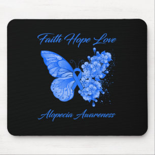 Tapis De Souris Foi papillon Espoir Aimer Alopécie Sensibilisation