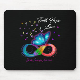 Tapis De Souris Foi papillon Espoir Aimer Cerveau Aneurie Sensibil