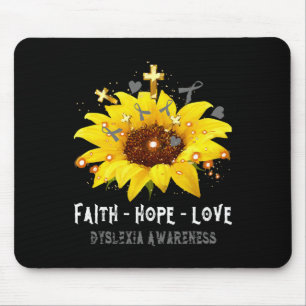 Tapis De Souris Foi tournesol Espoir Amour Dyslexie Sensibilisatio