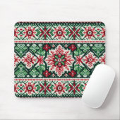 Tapis De Souris Foire de Noël/hiver île rouge et verte (Avec souris)