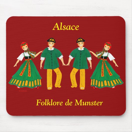 Tapis De Souris Folklore de Munster, Alsace, France (Devant)