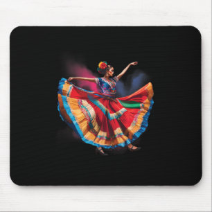 Tapis De Souris Folklorico Femme Danser Patrimoine Mexicain Folk D