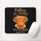 Tapis De Souris Follow The Word Not Herd Christian Highland Cow De (Avec souris)