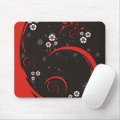 Tapis de souris foncé de fleur (Avec souris)