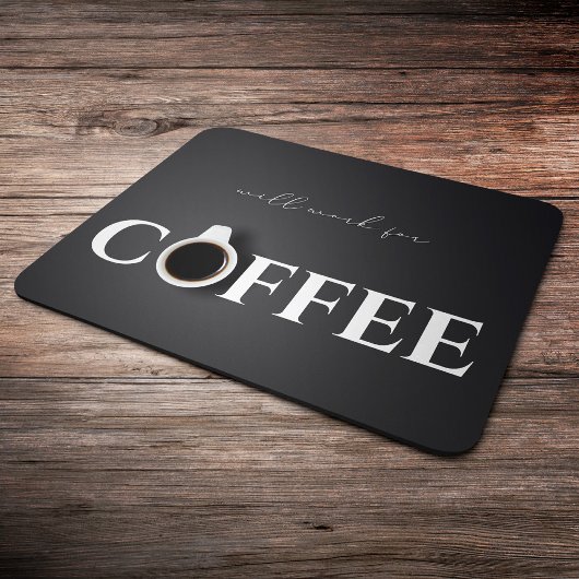 Tapis De Souris Fonctionnera pour Café, Noir