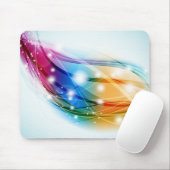 Tapis de souris fond bleu vagues colorées (Avec souris)