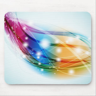 Tapis de souris fond bleu vagues colorées