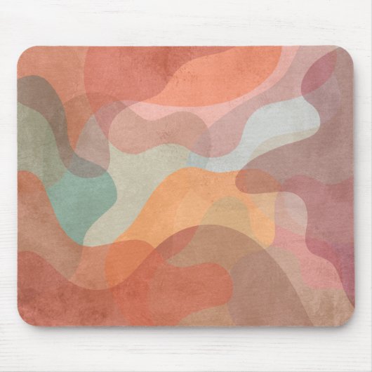 Tapis De Souris Fond de blobs pastel superposés abstraits (Devant)