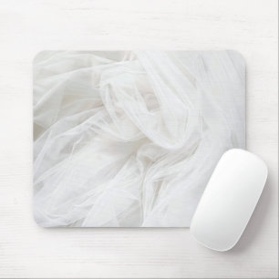 Tapis De Souris Fond de mariage en tulle textile blanc