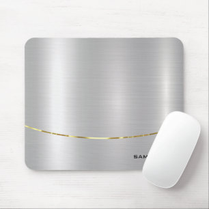Tapis De Souris Fond minimaliste argenté brillant faux