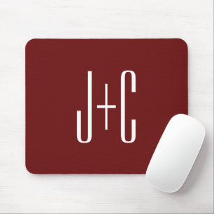 Tapis De Souris Fond rouge Bourgogne modifiable et texte blanc
